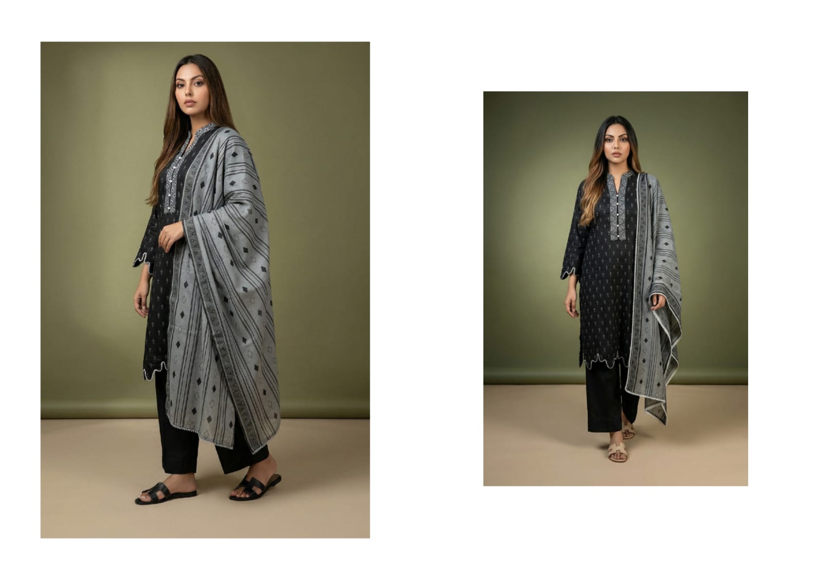 BLACK & WHITE DIGITAL PRINED LAWN COLLECTION 2026