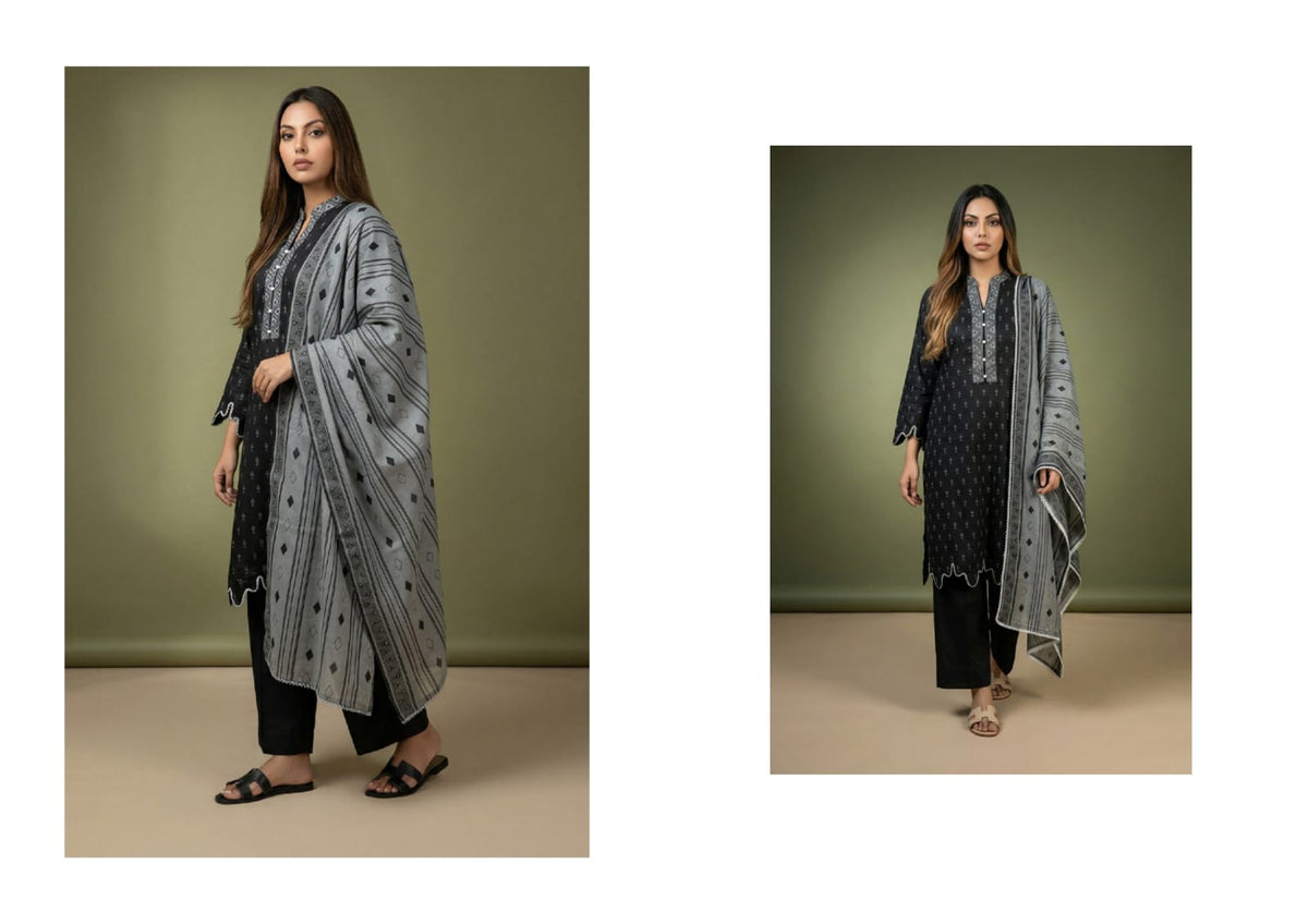 BLACK & WHITE DIGITAL PRINED LAWN COLLECTION 2026