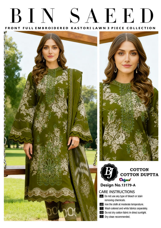 Bin Saeed Lawn Embroidered Collection BJ