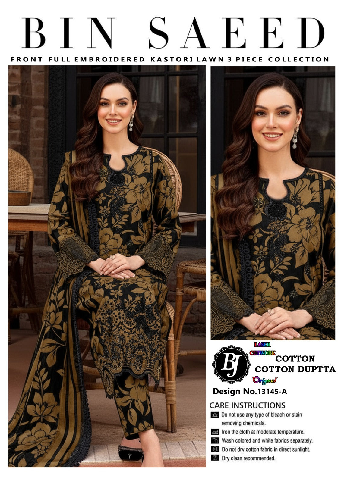 BJ Cotton With Lawn Dupatta