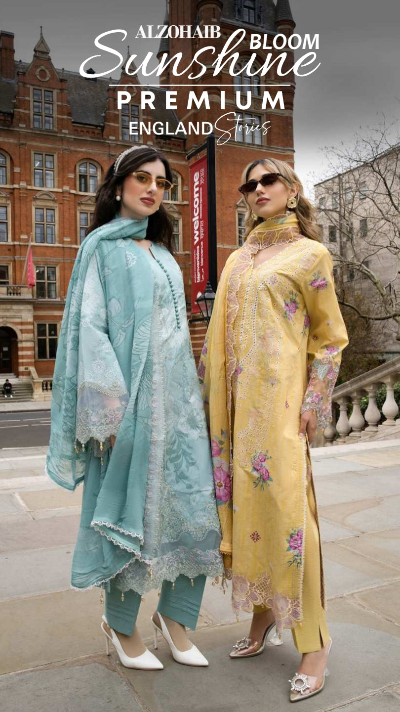 ALZOHAIB SUNSHINE BLOOM England Stories Embroidered Lawn