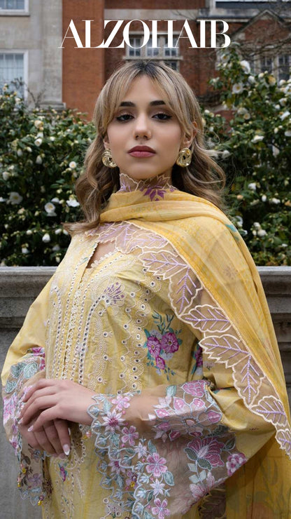 ALZOHAIB SUNSHINE BLOOM England Stories Embroidered Lawn