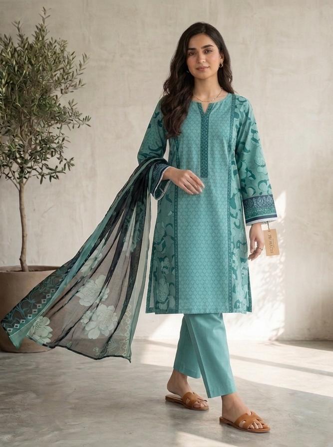 Printed Lawn With Chiffon Dupatta Collection