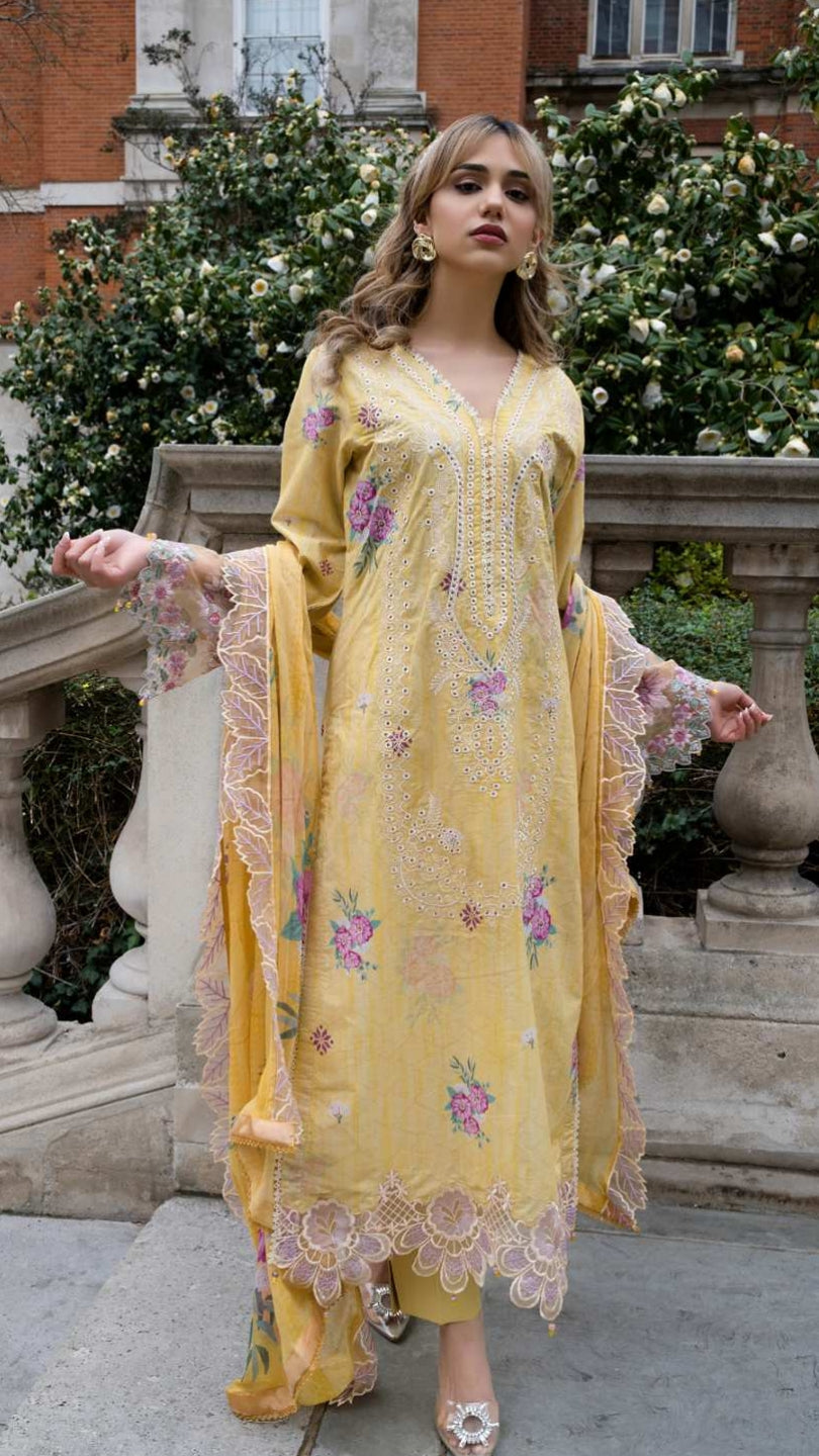 ALZOHAIB SUNSHINE BLOOM England Stories Embroidered Lawn