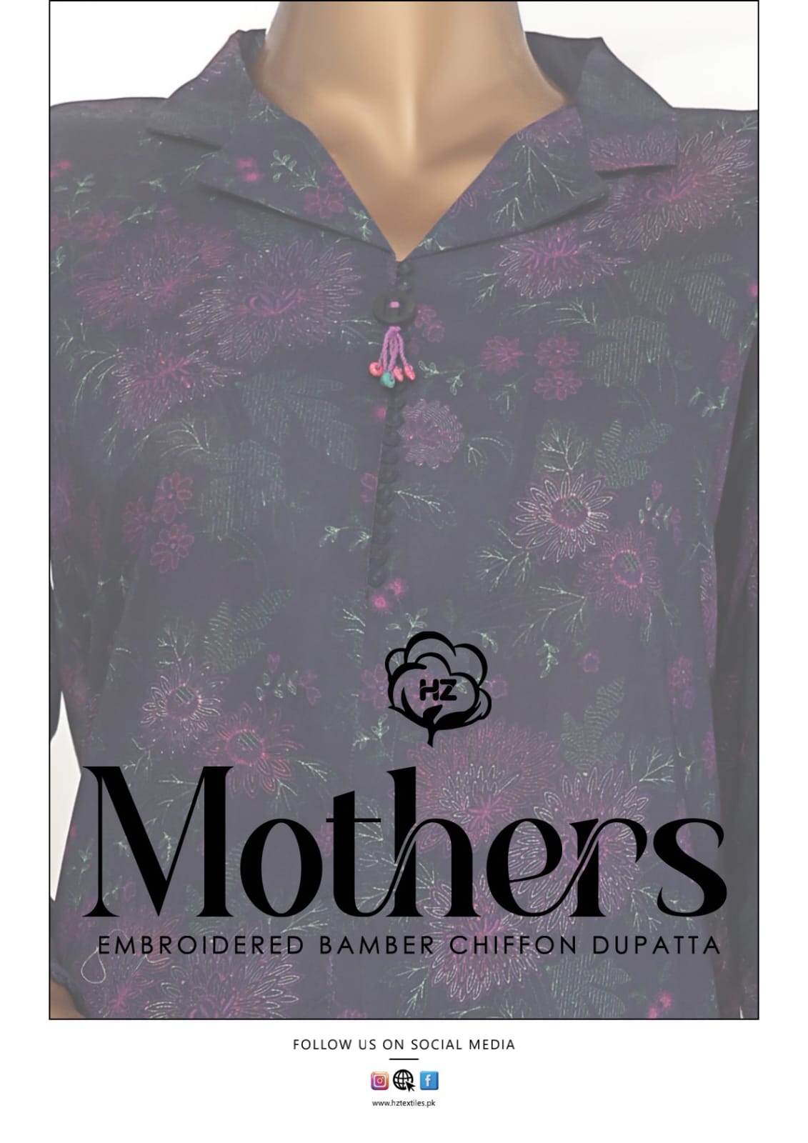 Mother's Embroidered Bamber Chiffon Dupatta
