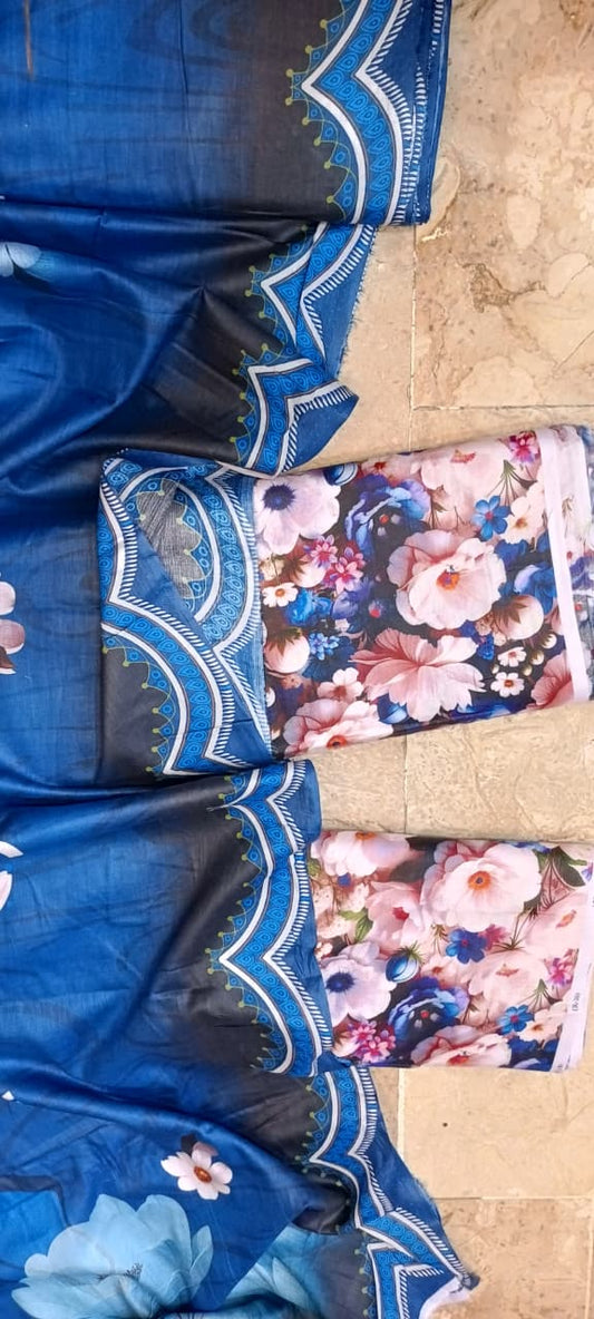 Mix Brand 3 Pcs Digital  Printed Lawn Al-Karam Kasturi