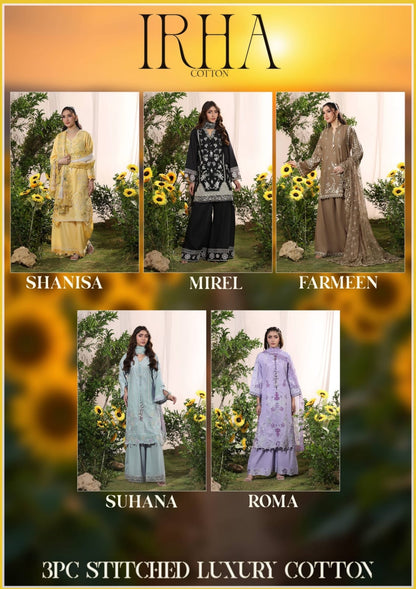 IRHA  GUZEL  Luxury Cotton 3 Pc Stitched Collection