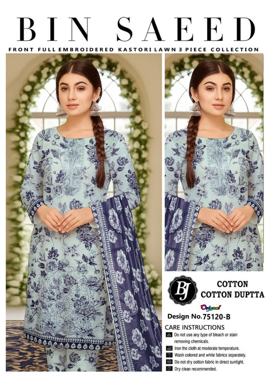 Bin Saeed Lawn Embroidered Collection BJ