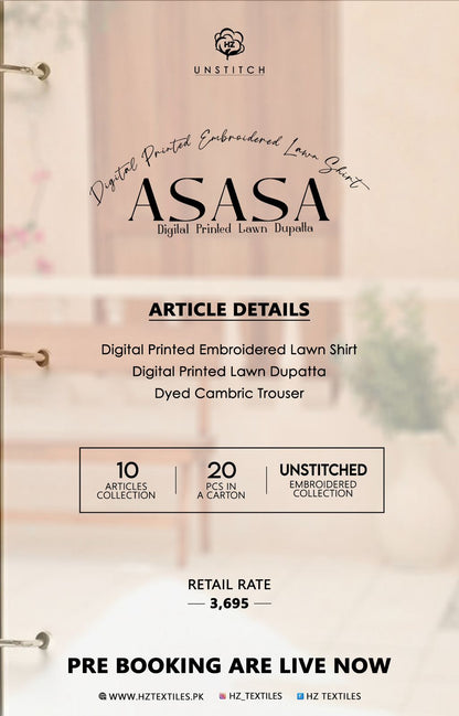 ASASA Digital Printed Embroidered Collection