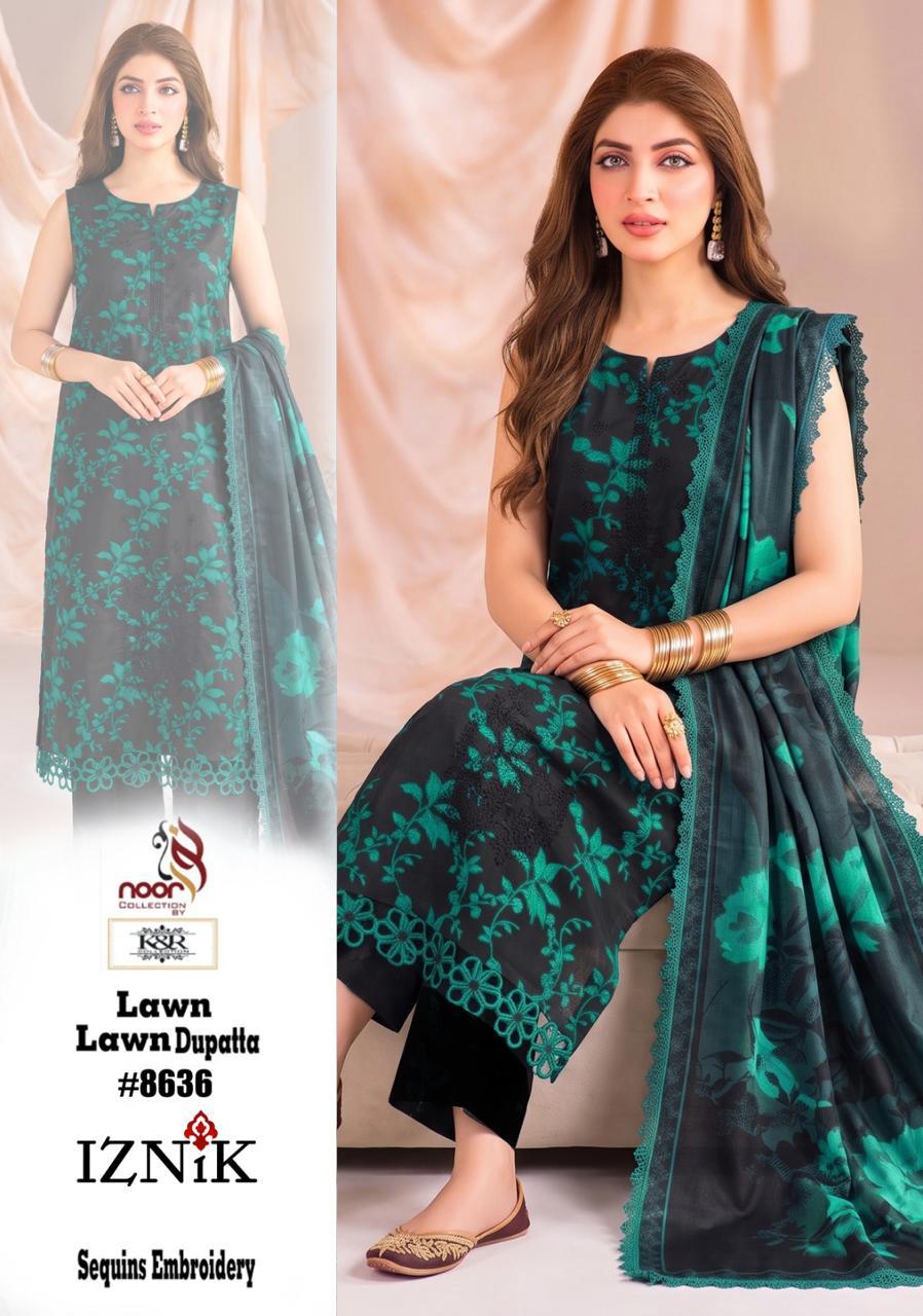 K&R Lawn Shirt with Sequence Embroidery
