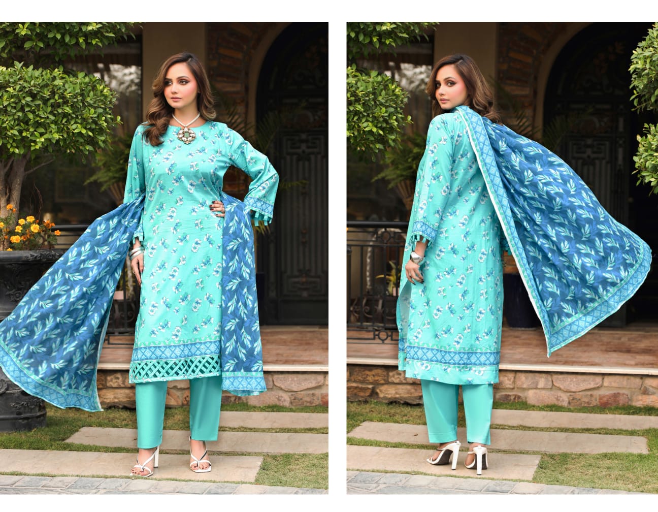 Bin Naeem DIGITAL PRINTED LAWN platinum