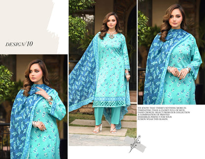 Bin Naeem DIGITAL PRINTED LAWN platinum