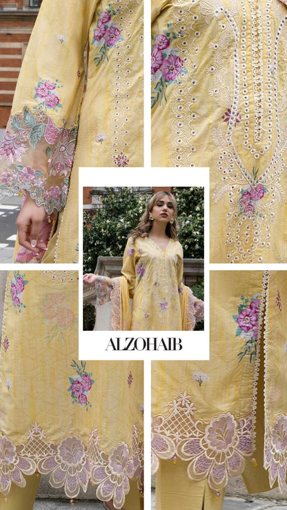 ALZOHAIB SUNSHINE BLOOM England Stories Embroidered Lawn
