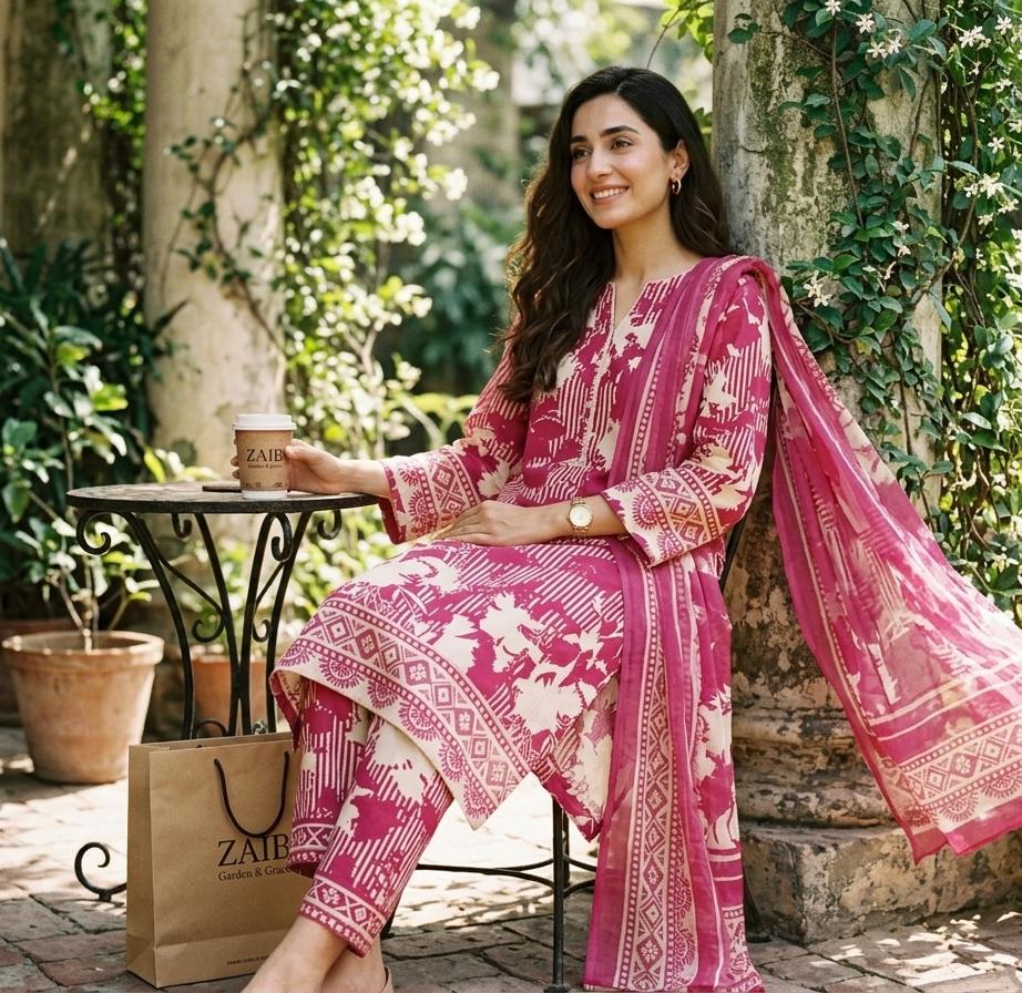 Printed Lawn With Chiffon Dupatta Collection