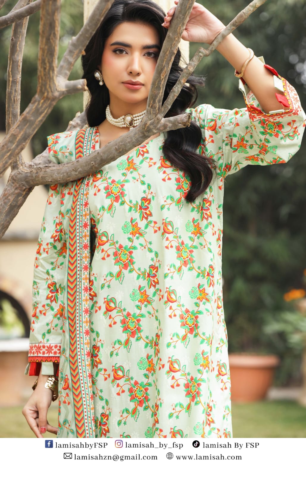 Bin Naeem DIGITAL PRINTED LAWN platinum