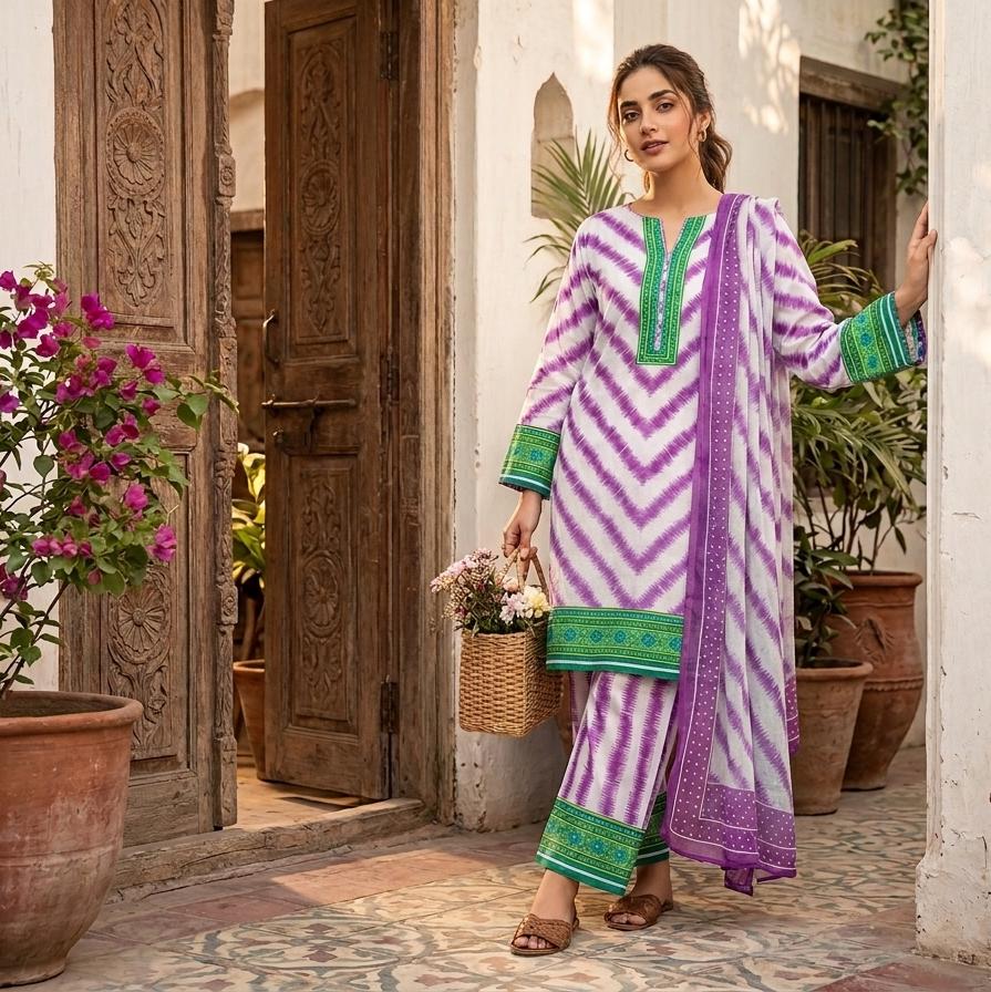 Printed Lawn With Chiffon Dupatta Collection