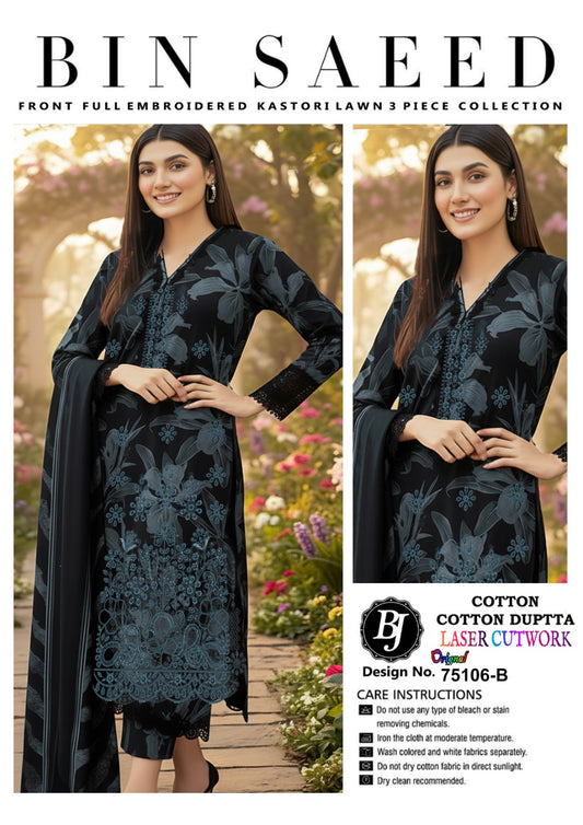 Bin Saeed Lawn Embroidered Collection BJ