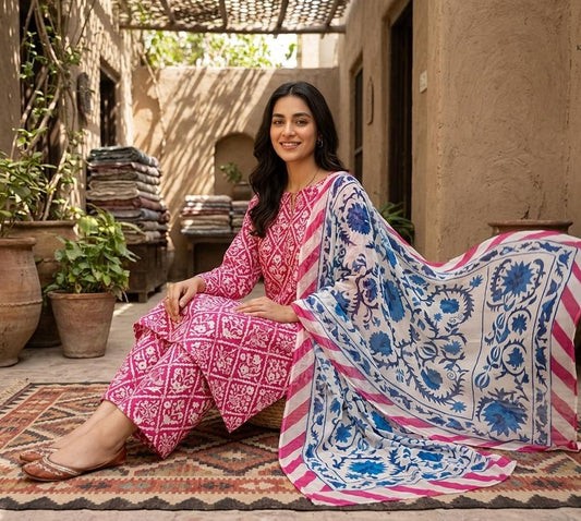 Printed Lawn With Chiffon Dupatta Collection