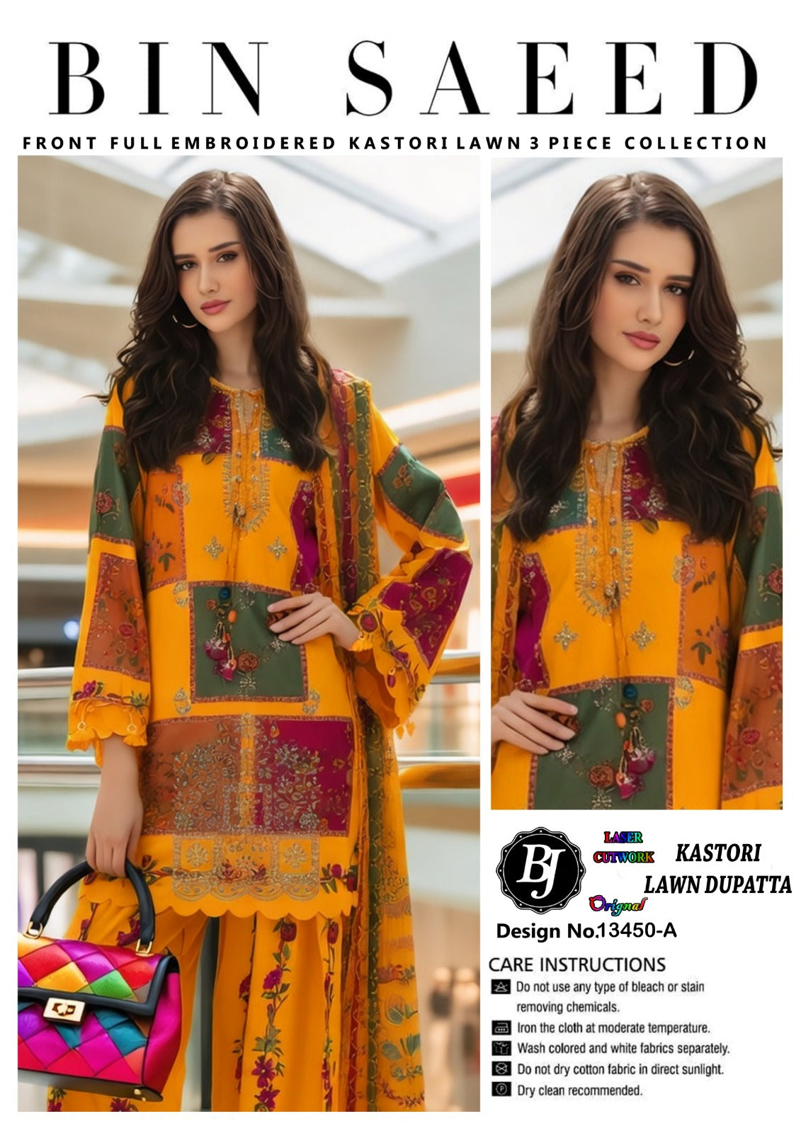 BJ Cotton With Lawn Dupatta