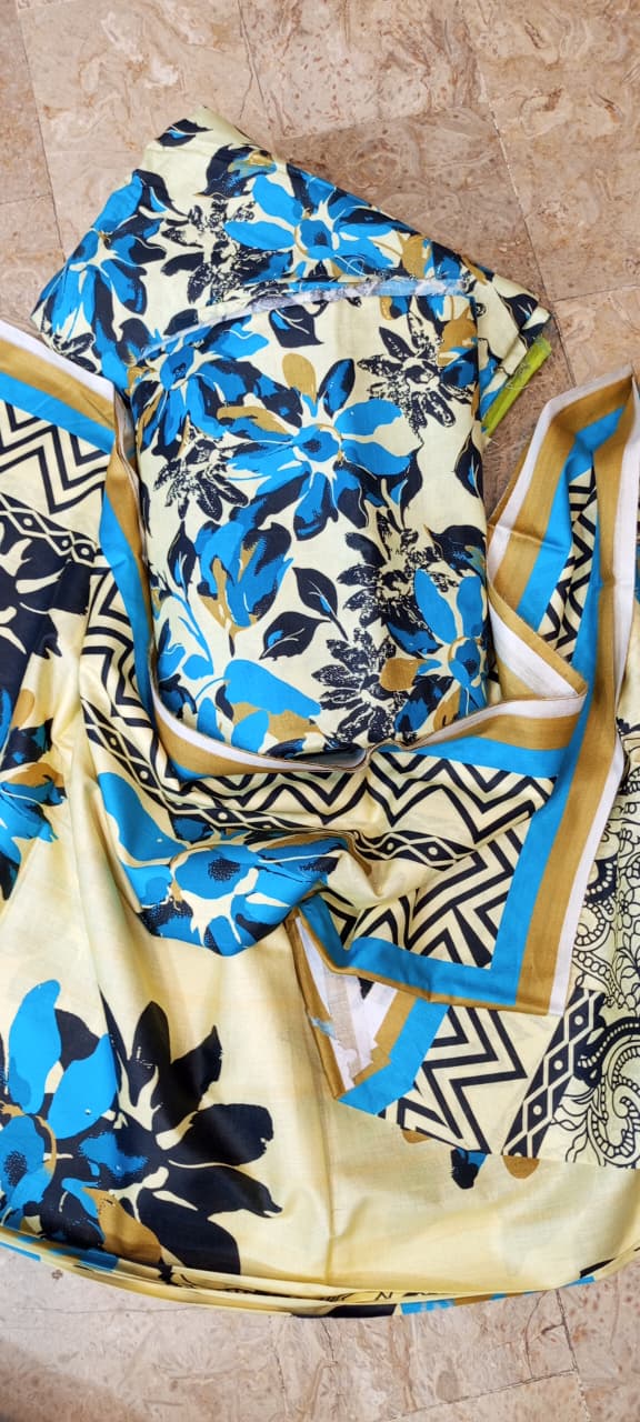 Mix Brand 3 Pcs Digital  Printed Lawn Al-Karam Kasturi