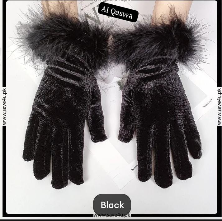 Velvet fur glove