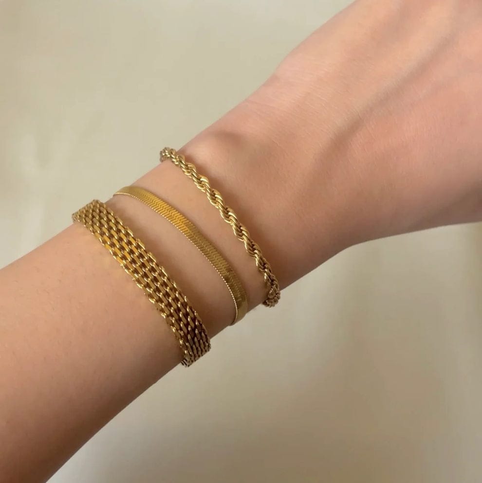 stainless steel 3 piece bracelet