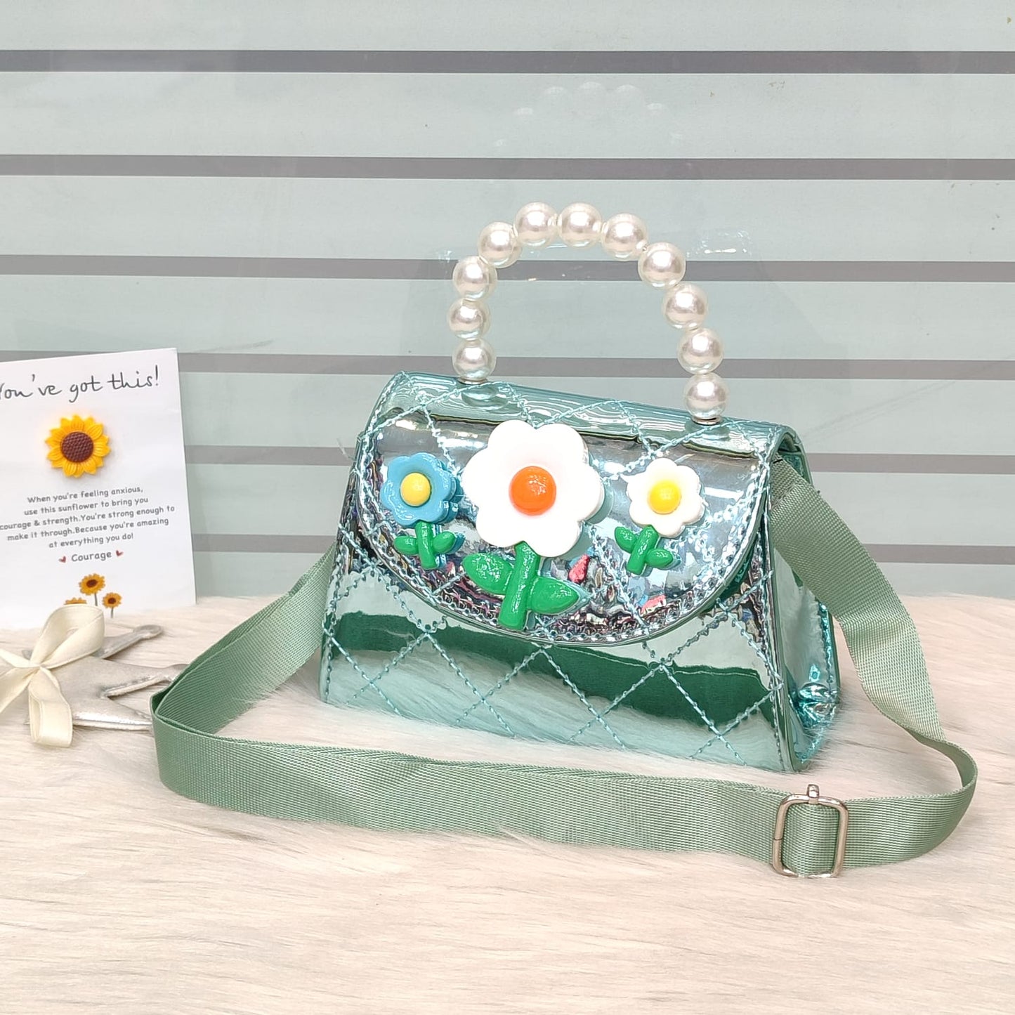 Disney Shinny Flowers Small Bags For Girls
