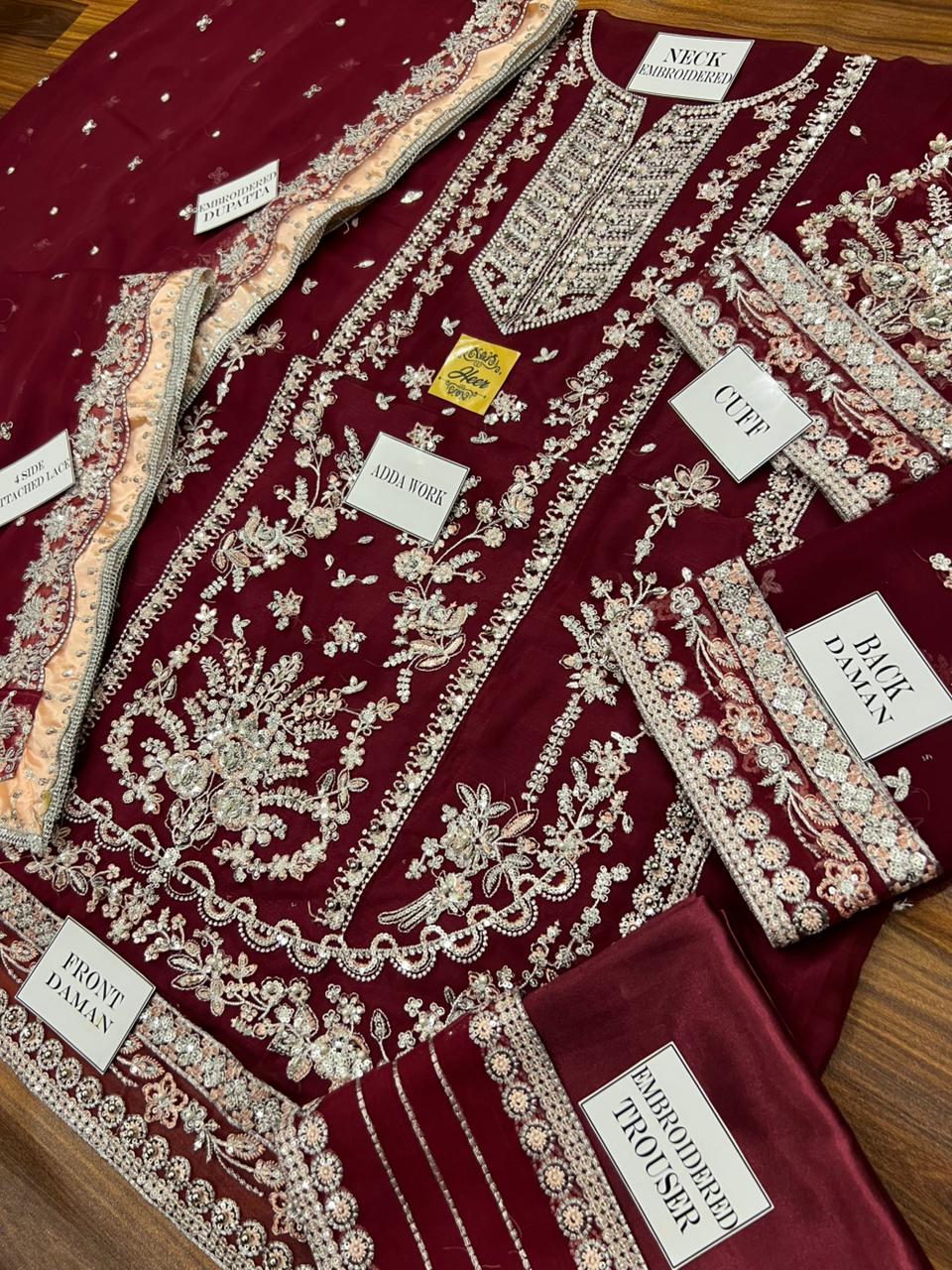 Aneela's Embroidered Chiffon Wedding Collection