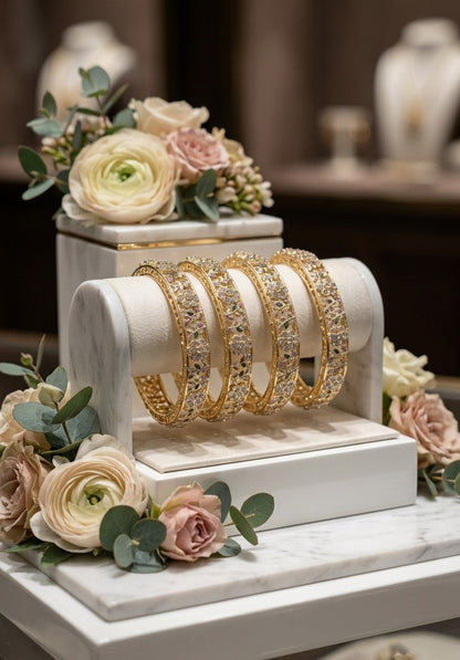 4 Pcs Bangles set Stone