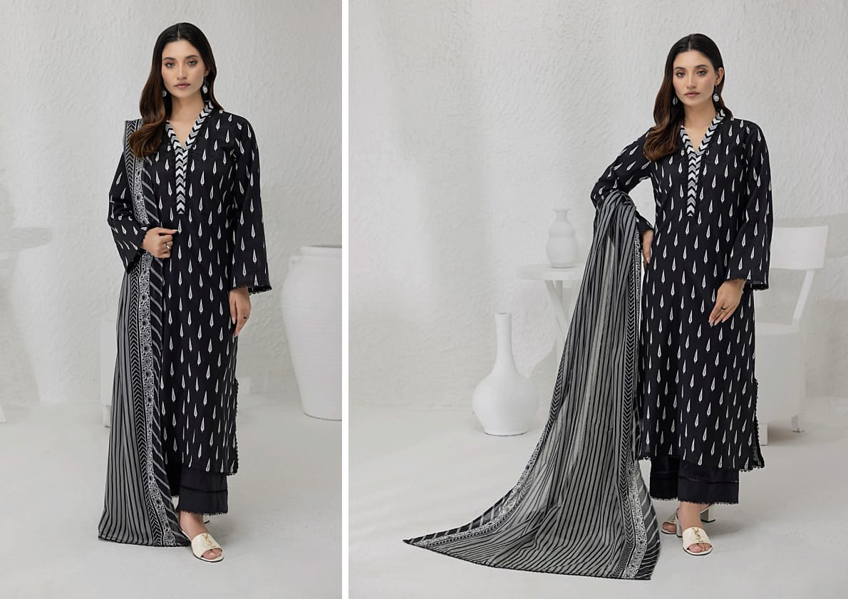REGALIA BLACK & WHITE Digital Premium Printed Lawn Collection
