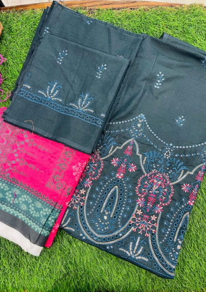 T.PARISHAY👑 Premium Embroidered 2 Piece Shirt Dupatta