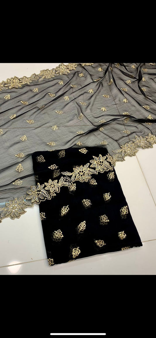 CHIFFON EMBROIDERED CUTWORK DUPATTA