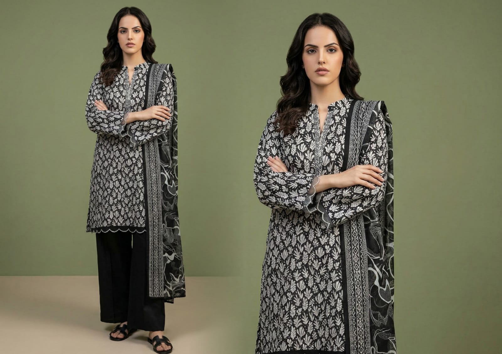 BLACK & WHITE DIGITAL PRINED LAWN COLLECTION 2026