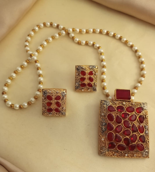 Egyptian Locket Set With Fancy Mala