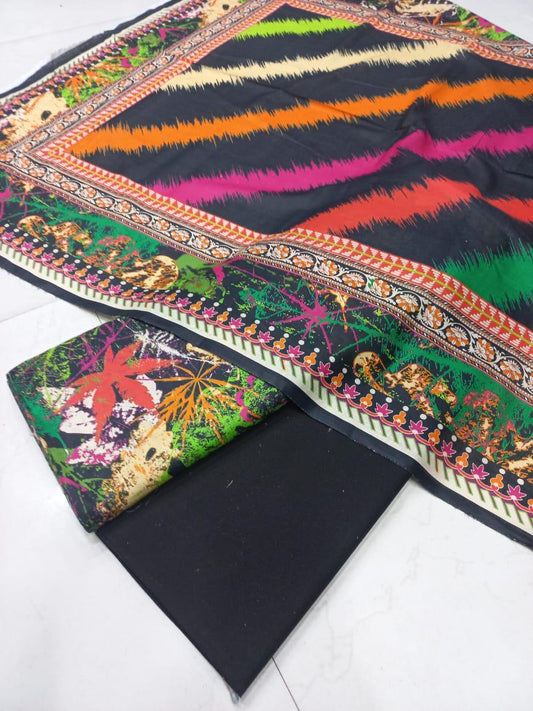 Mix Brand 3 Pcs Printed Cotton Lawn