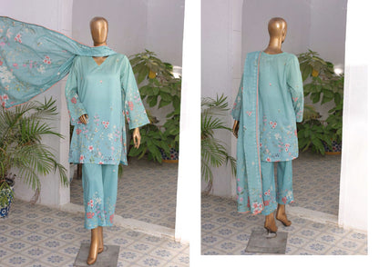 RAYA EXCLUSIVE MID SUMMER EMBROIDERED SLUB COTTON