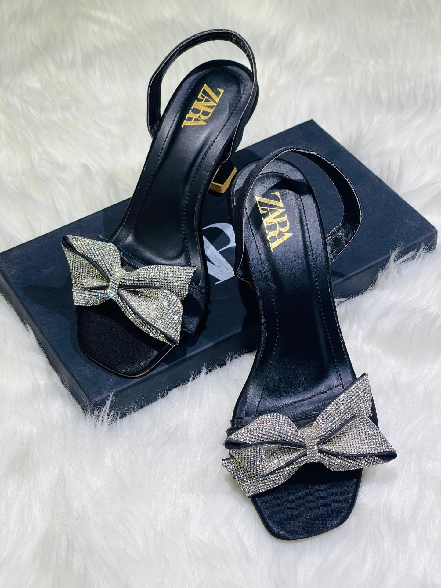 ZARA TRANS BOW HEELS