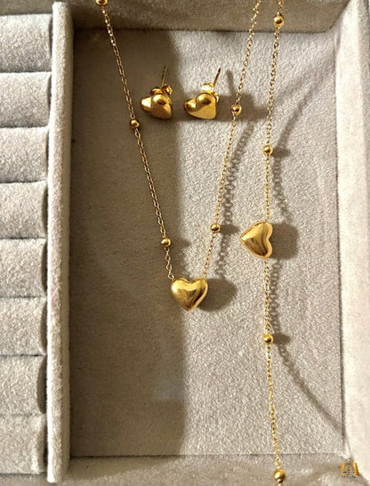 Stainless Steel Heart Combo Set