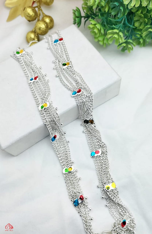 Fancy Indian pazab Full  Sliver Multi