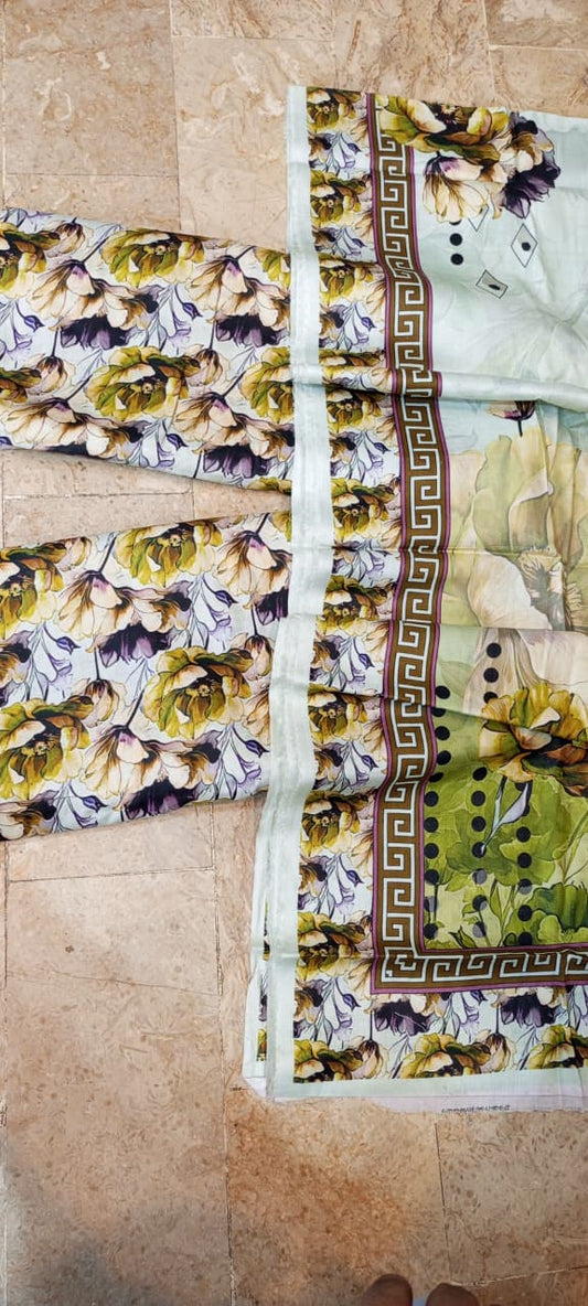 Mix Brand 3 Pcs Digital  Printed Lawn Al-Karam Kasturi