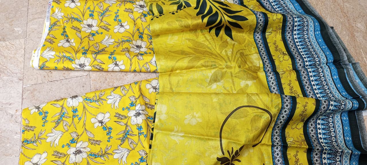 Mix Brand 3 Pcs Digital  Printed Lawn Al-Karam Kasturi