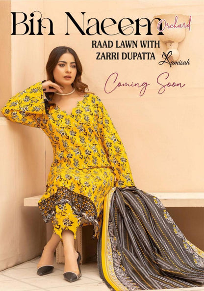 Bin Naeem Orchard Raad Lawn With Zari Dupatta