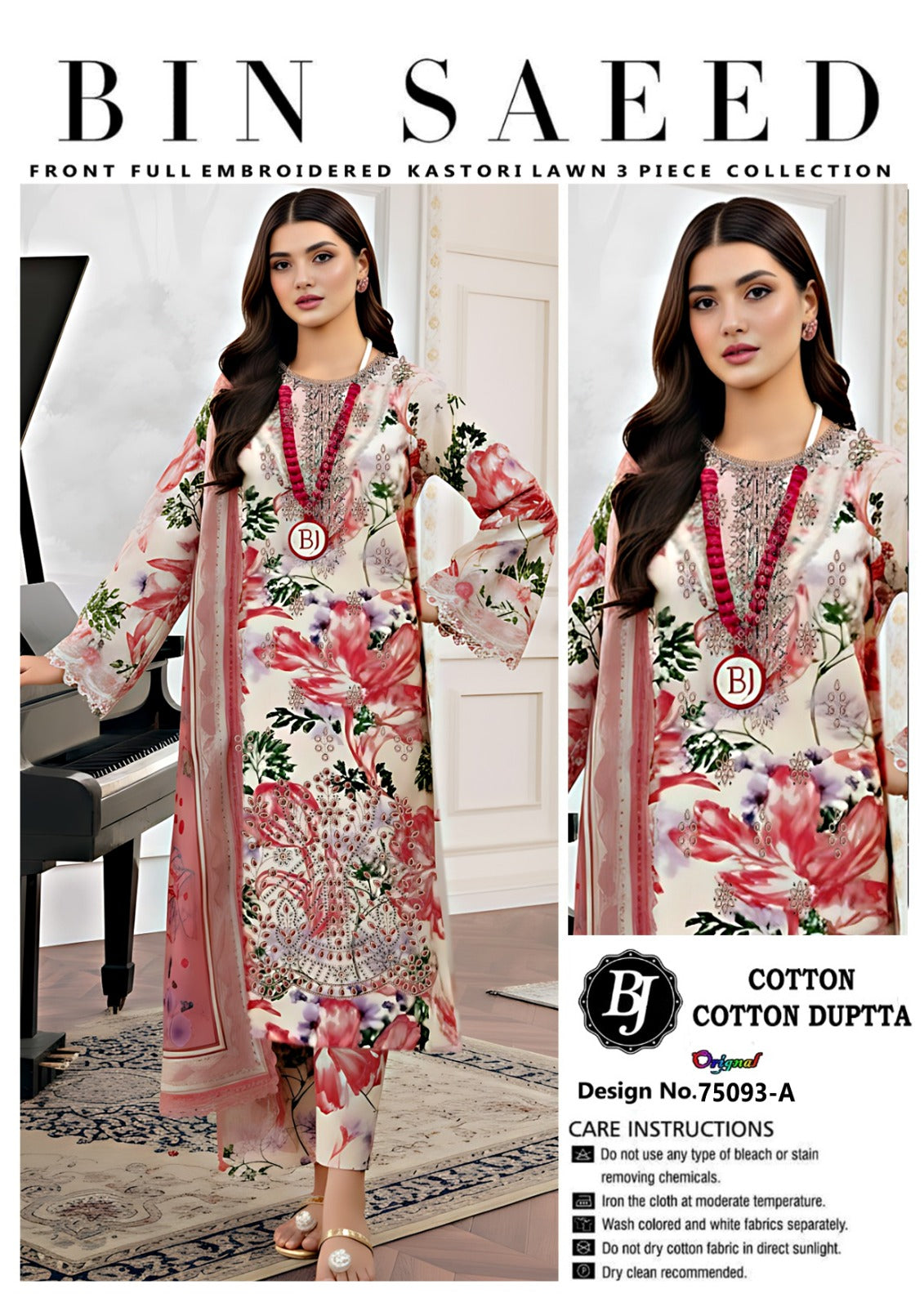 Bin Saeed Lawn Embroidered Collection BJ