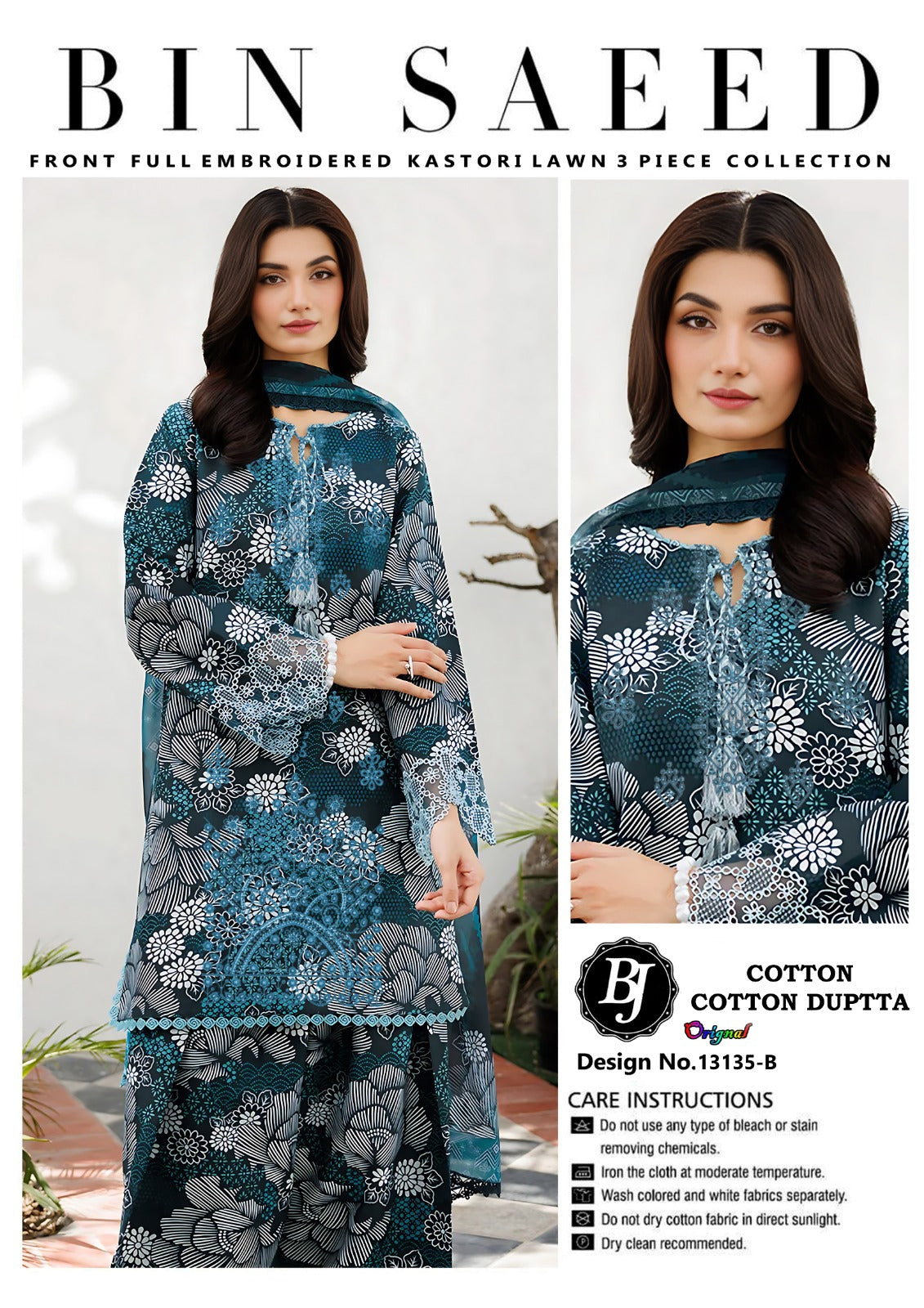 Bin Saeed Lawn Embroidered Collection BJ