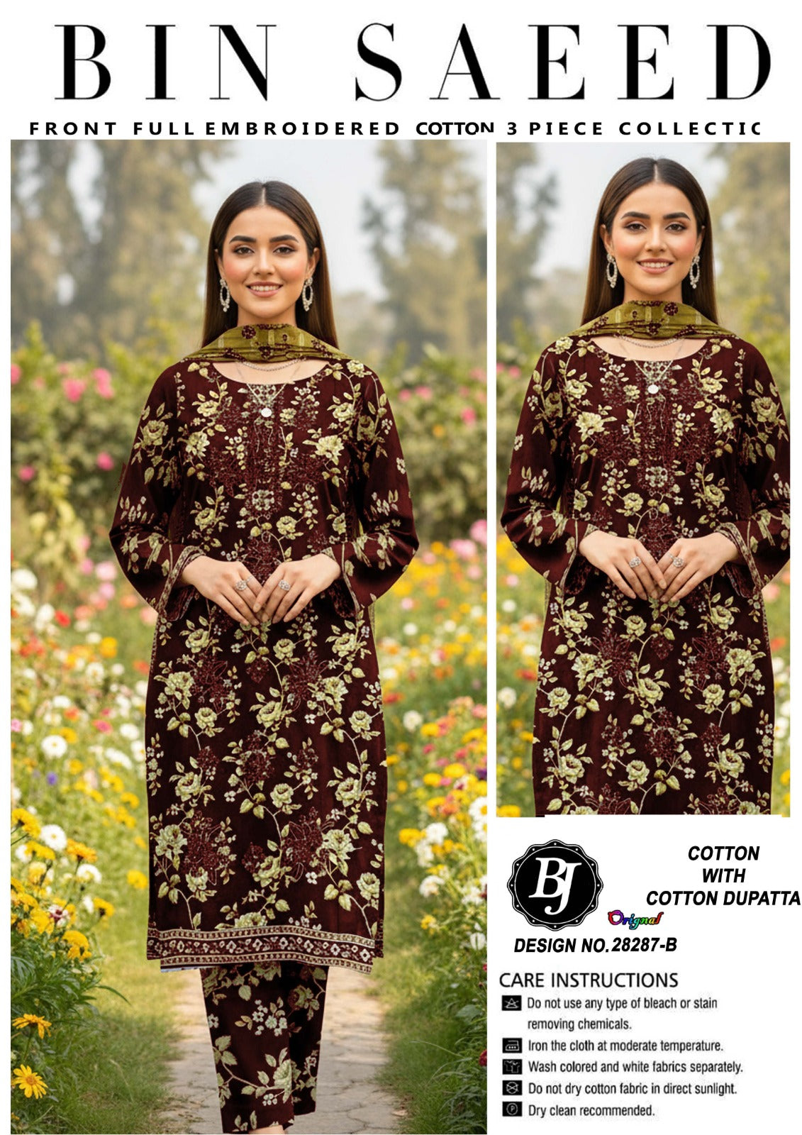 Bin Saeed Lawn Embroidered Collection BJ