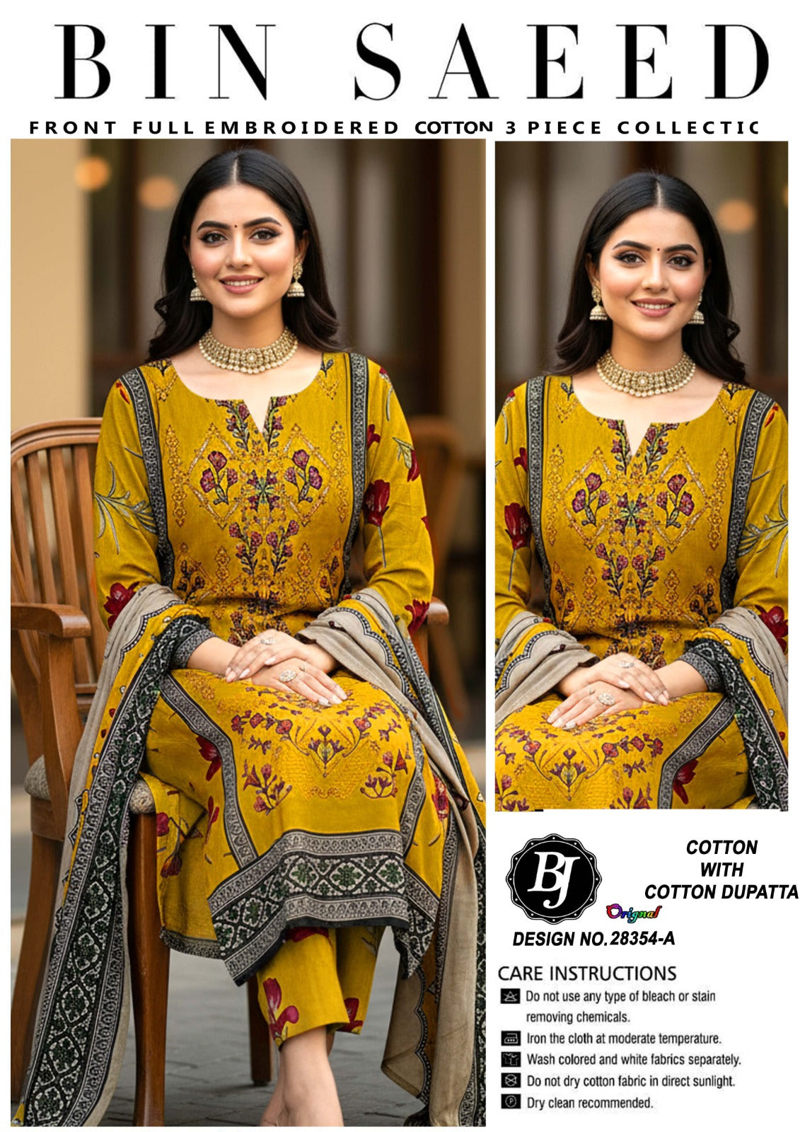 Bin Saeed Lawn Embroidered Collection BJ