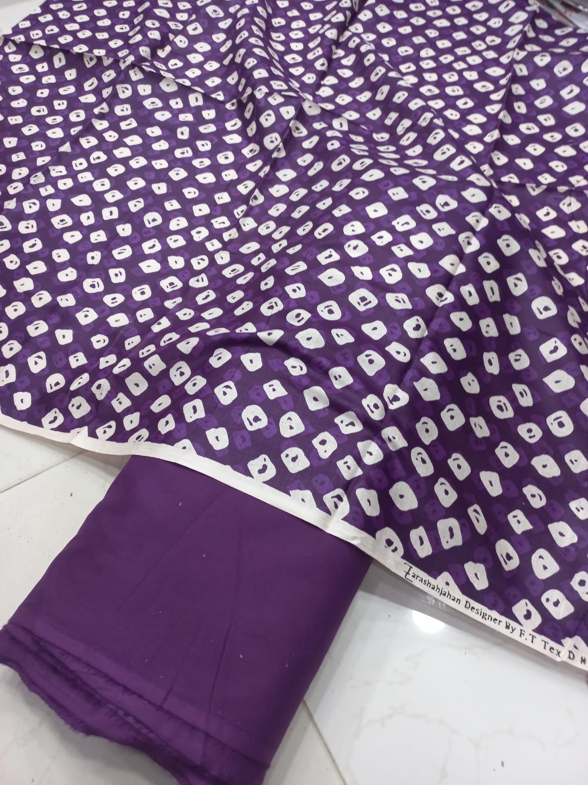 Mix Brand 2 Pcs Printed Suit With Plain Trouser