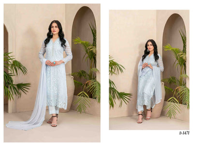 ZAURA SEMI STITCHED CHIFFON BY TAWAKKAL