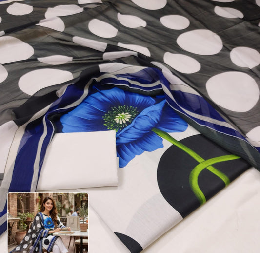 Printed Lawn With Chiffon Dupatta Collection