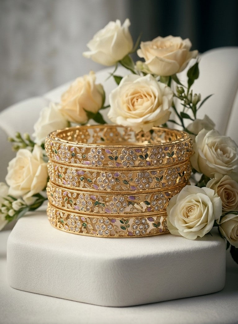 4 Pcs Bangles set Stone